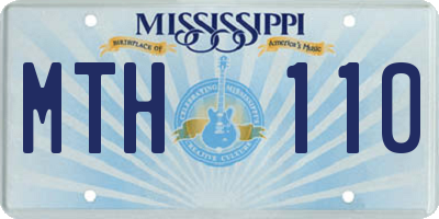 MS license plate MTH110