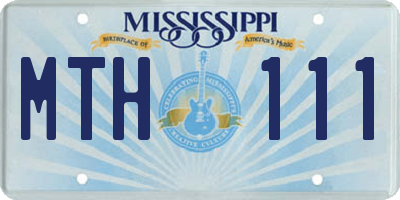 MS license plate MTH111