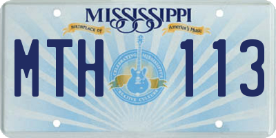 MS license plate MTH113