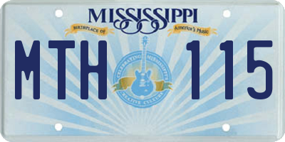 MS license plate MTH115