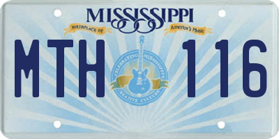 MS license plate MTH116