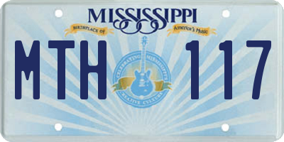 MS license plate MTH117
