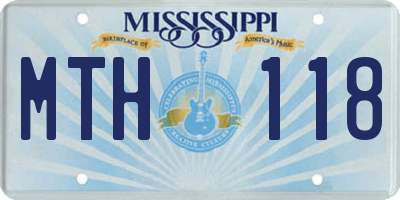 MS license plate MTH118