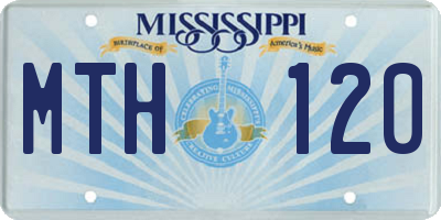 MS license plate MTH120