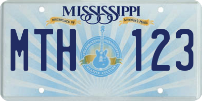 MS license plate MTH123