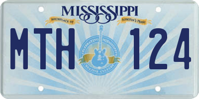 MS license plate MTH124