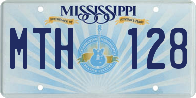 MS license plate MTH128