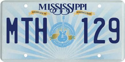 MS license plate MTH129