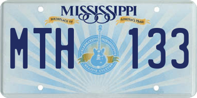 MS license plate MTH133