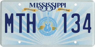 MS license plate MTH134