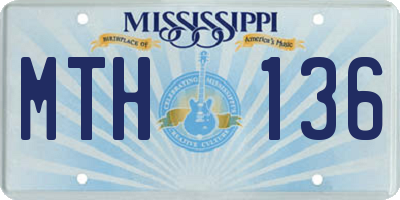MS license plate MTH136