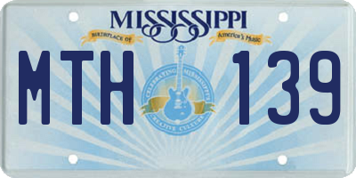 MS license plate MTH139