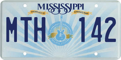 MS license plate MTH142