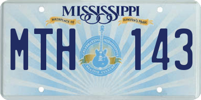 MS license plate MTH143