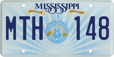 MS license plate MTH148