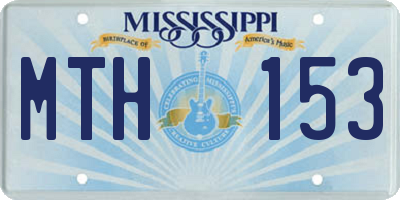 MS license plate MTH153