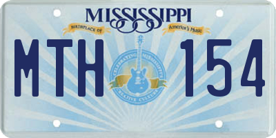 MS license plate MTH154