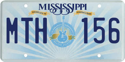 MS license plate MTH156