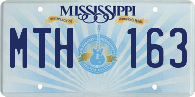MS license plate MTH163