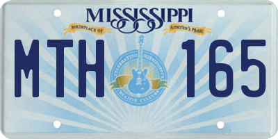 MS license plate MTH165