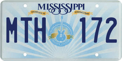 MS license plate MTH172