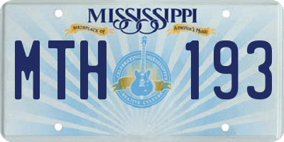 MS license plate MTH193