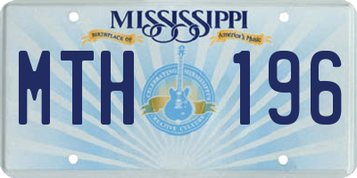 MS license plate MTH196