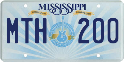MS license plate MTH200