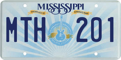 MS license plate MTH201