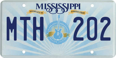 MS license plate MTH202