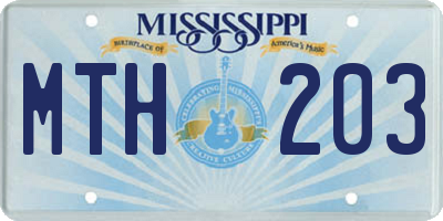 MS license plate MTH203