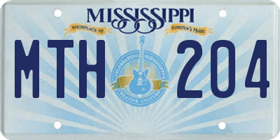 MS license plate MTH204