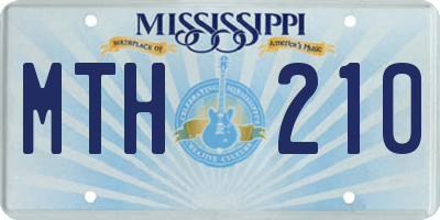MS license plate MTH210