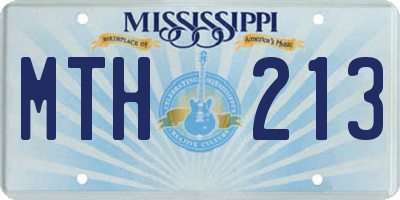 MS license plate MTH213