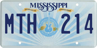 MS license plate MTH214