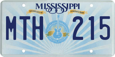 MS license plate MTH215