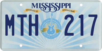 MS license plate MTH217