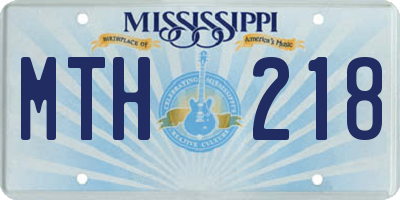 MS license plate MTH218