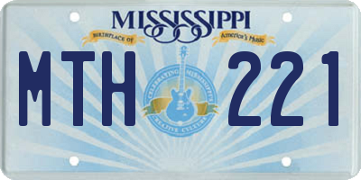 MS license plate MTH221