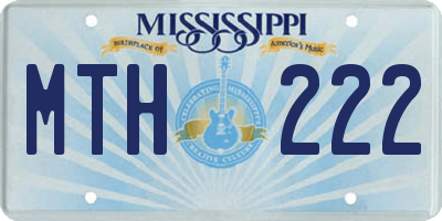 MS license plate MTH222