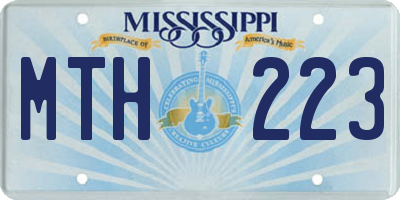 MS license plate MTH223