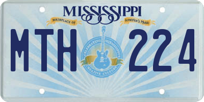 MS license plate MTH224