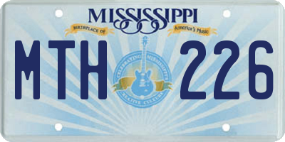 MS license plate MTH226