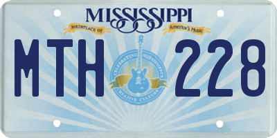 MS license plate MTH228