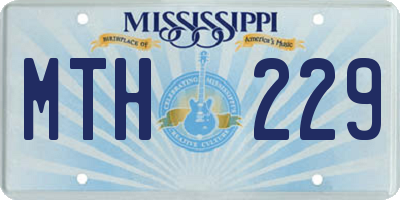 MS license plate MTH229