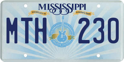 MS license plate MTH230