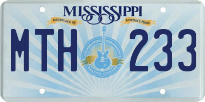 MS license plate MTH233