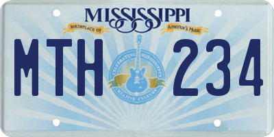 MS license plate MTH234