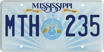 MS license plate MTH235
