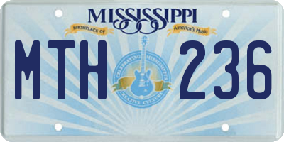 MS license plate MTH236